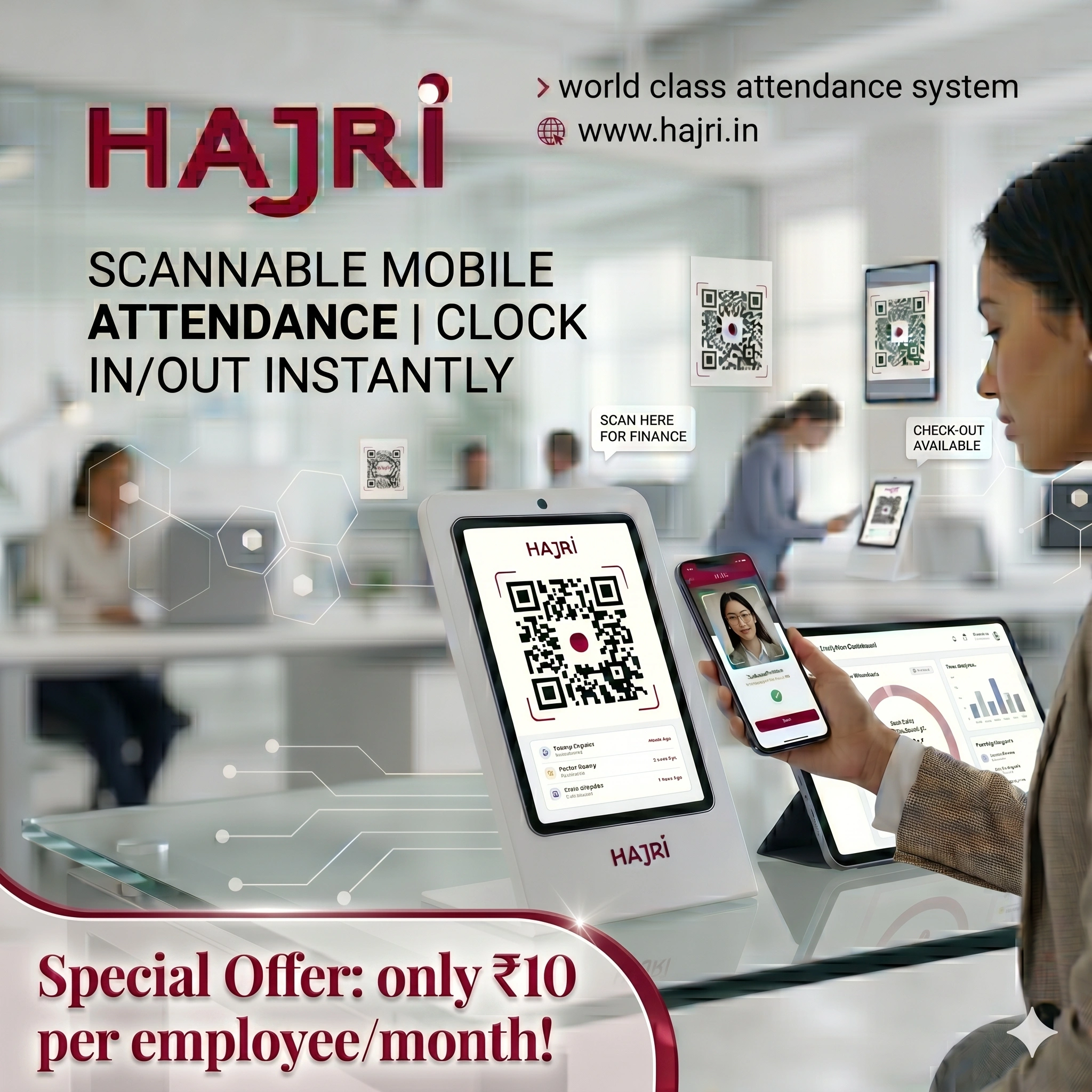 Team managing attendance digitally with Hajri app
